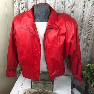 100% Leather Red Micheal Jackson Triller Jacket